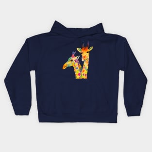 Three Curious giraffes Kids Hoodie